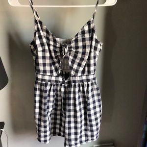 Navy blue and white romper